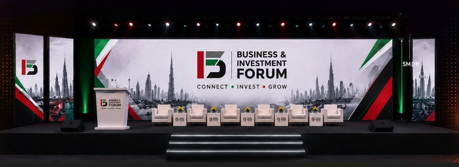 3rd Edition Business & Investment Forum stage at Atlantis The Palm, Dubai